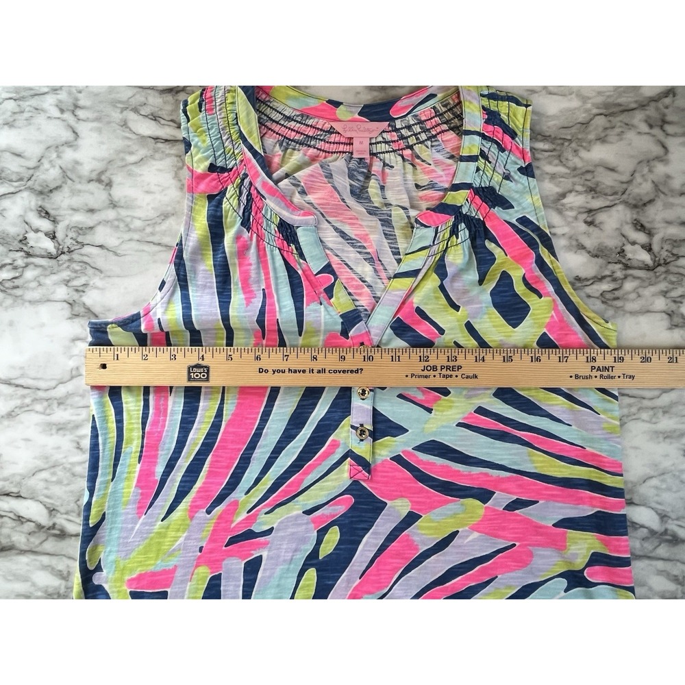 Lilly Pulitzer Eddie Dress Cotton Modal Button Front Resort Coastal Beach Sz M - Picture 6 of 8